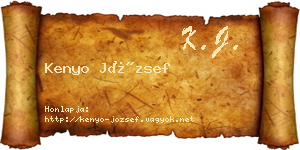 Kenyo József névjegykártya